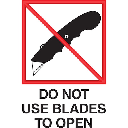 Decker Tape Products Label, DL4461, DO NOT USE BLADES, 3" X 4" DL4461